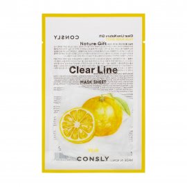 Consly Clear Line Маска тканевая освежающая с экстрактом юдзу 25мл