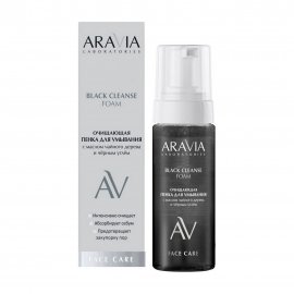 Aravia Laboratories Пенка очищающая для умывания с маслом чайного дерева и черным углем 150мл