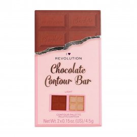 I Heart Revolution Палетка для контурирования лица Бронзер+Хайлайтер Chocolate Contour Bar Light