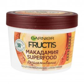 Garnier Fructis Маска для сухих и непослушных волос 3в1 Макадамия SuperFood 390мл