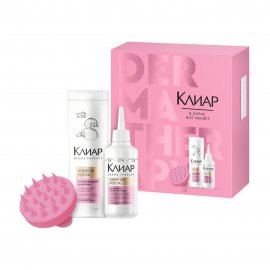 Clear Набор Derma Therapy Шампунь увлажняющий 200мл+Скраб для кожи головы 150мл+Массажер