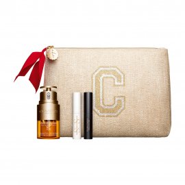 Clarins Набор Сыворотка вокруг глаз 20мл+Праймер для ресниц 3мл+Тушь 3мл+Косметичка