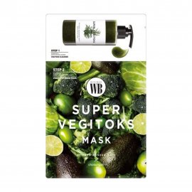 Wonder Bath Super Vegitoks Green Маска тканевая Система двухступенчатая с дектокс-эффектом 3мл+25мл