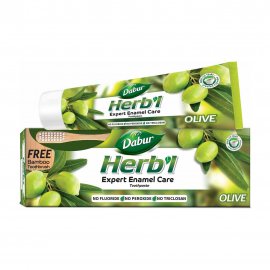 Dabur Herb'l Паста зубная для защиты эмали Олива+Зубная щетка бамбук 150гр