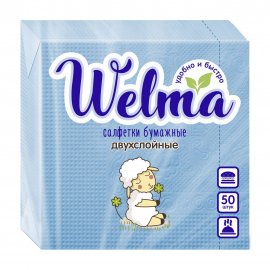 Welma Салфетки бумажные двухслойные ассорти 50шт