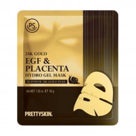 PrettySkin 24K Gold EGF&Placenta Маска гидрогелевая для лица с 24-каратным золотом и плацентой 30гр