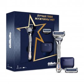 Gillette Men Skinguard Набор Станок с 2 сменными кассетами+Чехол