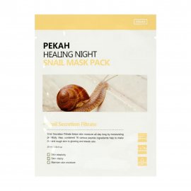 Pekah Healing Night Маска тканевая вечерняя омолаживающая с муцином улитки 25мл