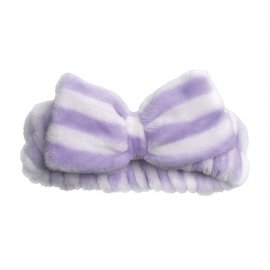 Dewal Beauty Повязка на голову Бантик Белая с синей полоской