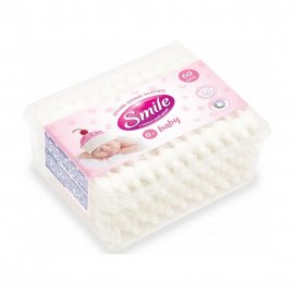 Smile Baby Палочки ватные детские с ограничителем 60шт