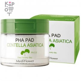 Medi Flower Pad Pha Centella Asiatica Ph5.5 Тонер пэды для лица успокаивающие с экстрактом центеллы