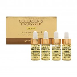 3W Clinic Collagen Collagen&Luxury Gold Ампулы для лица с коллагеном и золотом 13мл*4шт