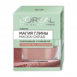 L'Oreal Paris Магия Глины Маска для лица Отшелушивание и сужение пор 50мл