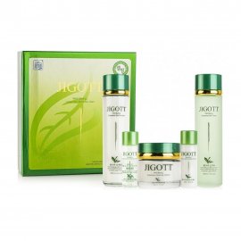 Jigott Набор Well-Being Green Tea Тонер 150мл+30мл+Лосьон 150мл+30мл+Крем 50мл